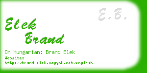 elek brand business card